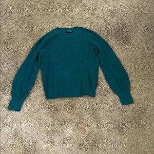 Banana Republic Blue Crew Neck Sweater with Ribbed Detailing